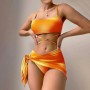 uxxnjfg Bikinis Mujer 2024 Push Up Traje de Baño Mujer 3 Piezas Reductores de Flores Impresión Deportivo Brasileño Bañador Surf