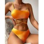 uxxnjfg Bikinis Mujer 2024 Push Up Traje de Baño Mujer 3 Piezas Reductores de Flores Impresión Deportivo Brasileño Bañador Surf