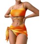 uxxnjfg Bikinis Mujer 2024 Push Up Traje de Baño Mujer 3 Piezas Reductores de Flores Impresión Deportivo Brasileño Bañador Surf