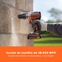 BLACK+DECKER Taladro percutor sin escobillas de 18V y 2 marchas, 28.000 BPM, 52Nm de par, incluye 2 baterías de 1,5Ah, cargador