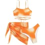 uxxnjfg Bikinis Mujer 2024 Push Up Traje de Baño Mujer 3 Piezas Reductores de Flores Impresión Deportivo Brasileño Bañador Surf