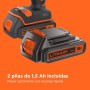 BLACK+DECKER Taladro percutor sin escobillas de 18V y 2 marchas, 28.000 BPM, 52Nm de par, incluye 2 baterías de 1,5Ah, cargador