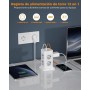TESSAN Regletas Enchufes Proteccion Sobretension 8 Tomas con 3 USB A y 1 USB C, Torre Regleta Vertical con Interruptor,