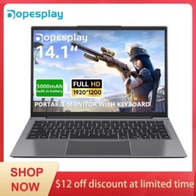 Monitor de Lapdock portátil Dopesplay de 14,1 pulgadas con teclado 120