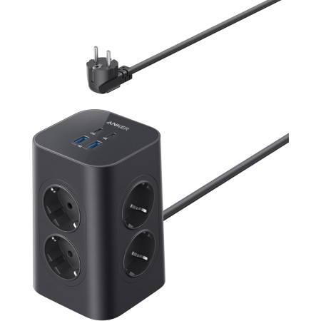 Anker Regleta de enchufes con protector contra subidas de tensión 12 en 1 con interruptor (13 A, 2990 W),carga rápida USB-C de