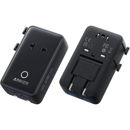 Anker Nano Adaptador Enchufe Universal de Viaje, con Conector USB de 5 Puertos con 1 Puerto de CA, 2 Puertos USBA y 2 Puertos