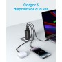 Anker Cargador USB C Carga Rapida 67 W, Cargador iPhone Carga rápida con PIQ 3.0, Compacto y con 3 Puertos para iPhone16/15,