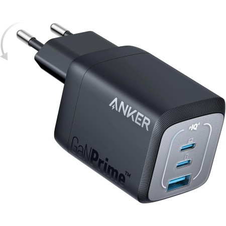 Anker Prime Cargador USB C Carga Rapida 67W, Cargador Plegable y Compacto con 3 Puertos, para MacBook Pro/Air, iPad Pro, iPhone