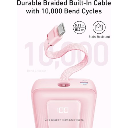 Anker Zolo Power Bank Cargador portátil inalámbrico y Compacto de 20000 mAh con Carga rápida máxima de 30 W, batería Resistente
