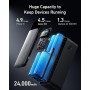 Anker Power Bank Carga Rapida 737, Cargador Portátil de 24,000 mAh y con 3 Puertos, 140 W, Compatible con iPhone Serie 16/15,