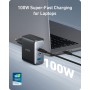 Anker Cargador USB C Carga Rapida 100W 736 (Nano II), Cargador Compacto con 3 Puertos, Ideal para MacBook Pro/Air, Google