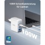Anker Cargador USB C Carga Rapida 100W 736 (Nano II), Cargador Compacto con 3 Puertos, Ideal para MacBook Pro/Air, Google