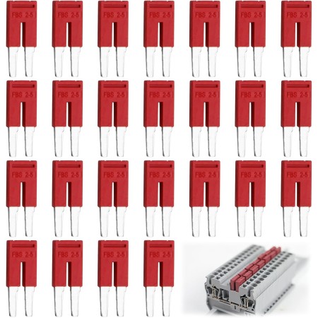 25 Piezas de Puentes Enchufables FBS 2-5 3030161, Conectores de Terminales de Carril DIN PT2.5, Conector de Bloque FBS, FBS 2-5