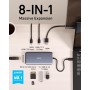 Anker 555 USB-C Hub (8 en 1) PowerExpand Adapter, 100W Power Delivery, 4K 60Hz HDMI, 10Gbps USB-C & 2 Puertos USB-A,Puerto