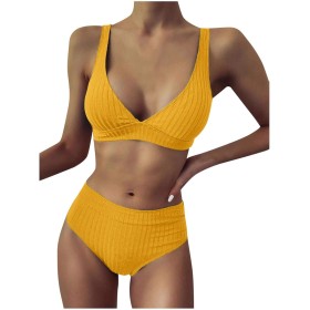 uxxnjfg Bikini Sexy Mujer Tanga Traje de Baño Mujer Dos Piezas 2024 Reductores Espagueti Sexy Brasileño Bañadores Playa Surf