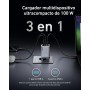 Anker Prime Cargador USB C 100W, Cargador USB C de 100 W, Cargador de Pared Anker de 3 Puertos GAN Plegable y Compacto, para