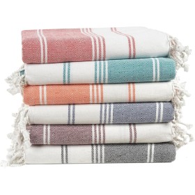 LANE LINEN Toalla de playa 100% algodón con bolsa, 6 toallas de gran tamaño de 39 x 71 pulgadas, absorbente de piscina, extra