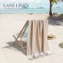 LANE LINEN Toalla de playa 100% algodón con bolsa, 6 toallas de gran tamaño de 39 x 71 pulgadas, absorbente de piscina, extra