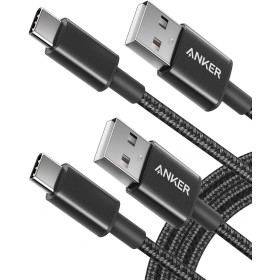 Anker cable usb c, paquete de 2 cable USB-C a USB-A, Cable usb 2.0 de Nylon, para iPhone 16, 16 Plus, 16 Pro, 16 Pro Max,