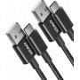 Anker cable usb c, paquete de 2 cable USB-C a USB-A, Cable usb 2.0 de Nylon, para iPhone 16, 16 Plus, 16 Pro, 16 Pro Max,