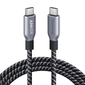 Anker Prime Cable USB-C a USB-C, Cable USB-C de Carga Rápida de 240 W y 6 Pies, Nailon Trenzado Reciclado de Alta Durabilidad