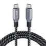 Anker Prime Cable USB-C a USB-C, Cable USB-C de Carga Rápida de 240 W y 6 Pies, Nailon Trenzado Reciclado de Alta Durabilidad