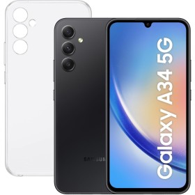 SAMSUNG Galaxy A34 5G (256GB, 8 GB de RAM) + Funda - Smartphone Android Color Negro, Pantalla Super AMOLED de 6,6 Pulgadas,