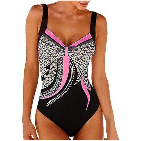 uxxnjfg Bañador Natacion Mujer Traje de Baño Sexy 2024 Reductores Barriga Swimsuit Estampado Flores Bañadores Brasileño Bañador