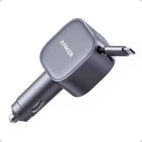 Anker Cargador Coche Cargador USB C 75W, Cargador Mechero Rápido Tipo-C Ultra Compacto con Cable Retráctil, Adaptador de Coche