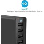 Anker Cargador USB, PowerPort 6 USB 60W de 6 Puertos, Cargador de sobremesa de tamaño Familiar con tecnología PowerIQ, para