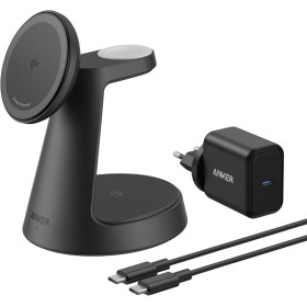 Anker MagGo Cargador Inalámbrico iPhone 3 en 1 con MagSafe 15W(Soporte de Carga), Cargador Magnético con Certificación Qi2, para