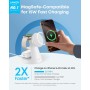 Anker MagGo Cargador Inalámbrico iPhone 3 en 1 con MagSafe 15W(Soporte de Carga), Cargador Magnético con Certificación Qi2, para