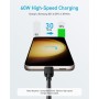Anker cable usb c carga rapida, 310 cable usb c de 60W y 3A, cargador de carga rápida para iPhone 16/15, Samsung Galaxy S22,