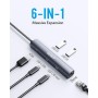 Anker PowerExpand - Adaptador Ethernet USB-C 6 en 1, concentrador Ethernet PD, 65 PD, HDMI 4K, Ethernet de 1 Gbps, Datos USB-C,