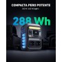 Anker SOLIX C300 Portable Power Station, batería LiFePO4 de 288 Wh, generador solar de 300 W (sobrecarga de 600 W), carga rápida