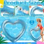 Flotador Hinchable en Forma de corazón, Anillos de natación inflables, 120 cm de diámetro Anillo de natación Transparente, para