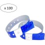 iboo - 100 Pulseras de Plástico Vinilo verde neón para Eventos Festivales – Ideal para la seguridad - 25 x 1,6 cm