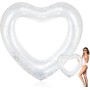 Flotador Hinchable en Forma de corazón, Anillos de natación inflables, 120 cm de diámetro Anillo de natación Transparente, para