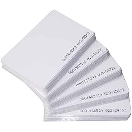 100piezas blanco acceso tarjeta de proximidad RFID 125kHz 0,9mm
