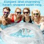 Flotador Hinchable en Forma de corazón, Anillos de natación inflables, 120 cm de diámetro Anillo de natación Transparente, para