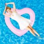 Flotador Hinchable en Forma de corazón, Anillos de natación inflables, 120 cm de diámetro Anillo de natación Transparente, para
