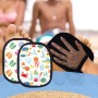 Gosknor 2 Bolsas para Quitar Arena Playa, Fáciles Guantes Quitar Arena con Bolsa Cordón de Secado Rápido y Reutilizables para
