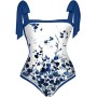 uxxnjfg Bañador Natacion Conjunto Mujer Vestir Dos Piezas Verano Sexy Reductores Barriga Swimsuit Estampado Flores Bañador