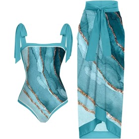 uxxnjfg Bañador Natacion Conjunto Mujer Vestir Dos Piezas Verano Sexy Reductores Barriga Swimsuit Estampado Flores Bañador