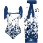 uxxnjfg Bañador Natacion Conjunto Mujer Vestir Dos Piezas Verano Sexy Reductores Barriga Swimsuit Estampado Flores Bañador
