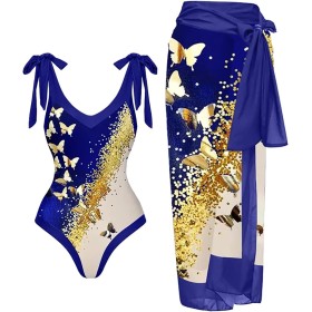 uxxnjfg Bañador Natacion Conjunto Mujer Vestir Dos Piezas Verano Sexy Reductores Barriga Swimsuit Estampado Flores Bañador