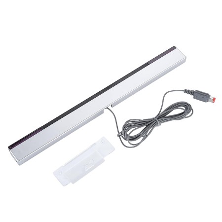 Barra de sensores para Wii, Barra de sensores de Rayos Infrarrojos con Cable Receptor con Cable y Soporte para Consola Wii