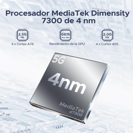 DOOGEE BladeGT Ultra 5G Movil Resistente Android14, MTK7300 36GB+512GB, 6,72’’ FHD+ 120Hz, 100MP AI Caméra, 5500mAh/33W, Efecto