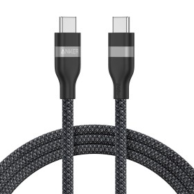Anker Cable USB C a USB C Trenzado Reciclado de 240 W, Cable de Carga Rápida con Cargador de Tipo C para iPhone 16/16 Pro/16