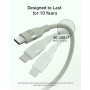 Anker Cable USB C a USB C Trenzado Reciclado de 240 W, Cable de Carga Rápida con Cargador de Tipo C para iPhone 16/16 Pro/16